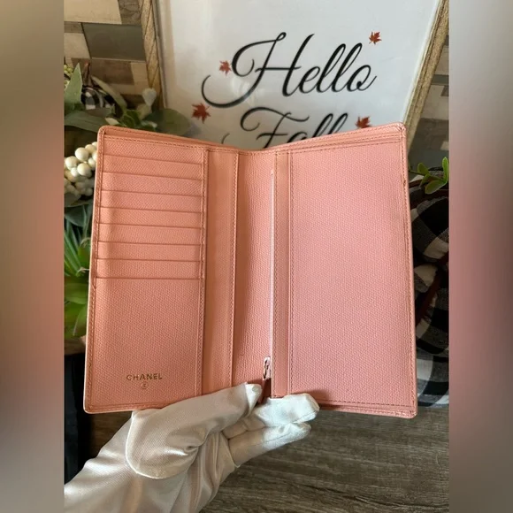 Chanel Coco Button Long Wallet Pink Gold Hardware - Picture 10 of 16